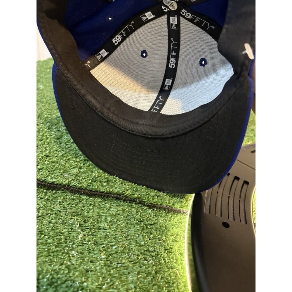 Los Angeles Dodgers hat cap fitted 7 1/8 blue white baseball logo new era mens 5 - Picture 6 of 8